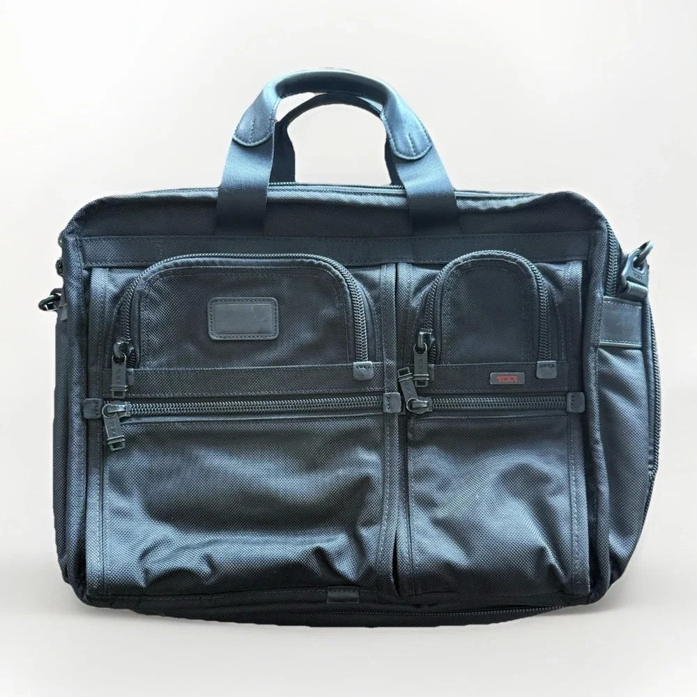 TUMI ALPHA Large Expandable Organizer Computer Brief Business Bag Travel 26160DH